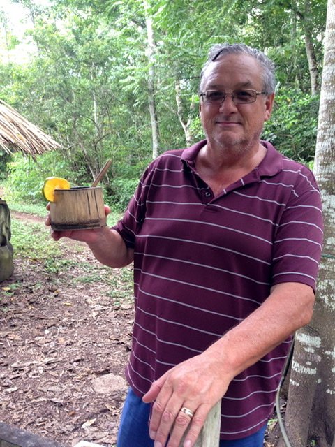 Steve with a tropical drink