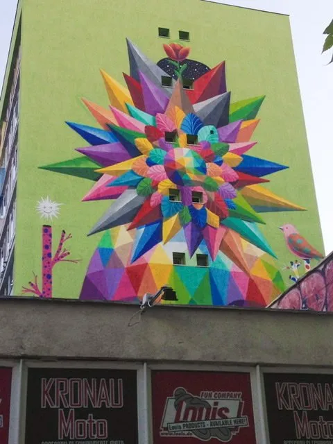 Prisms of color with birds
