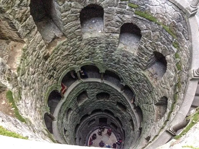 Looking down into a large initiation well