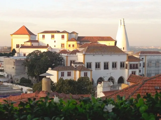 Exterior of large white palace