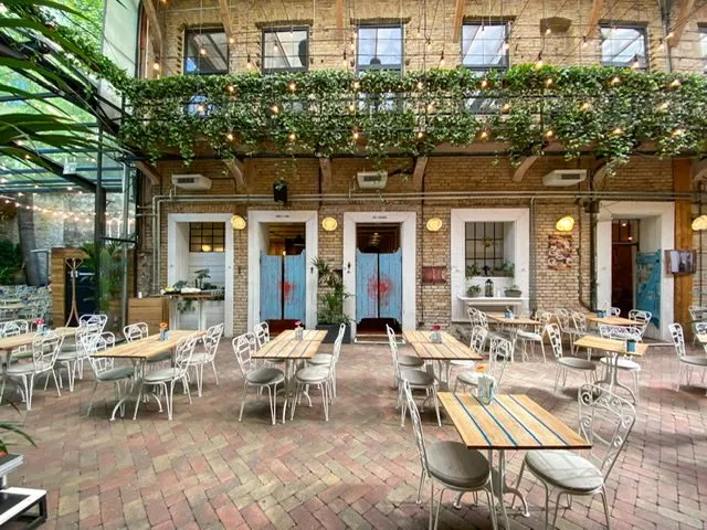 Interior of Mazel Tov restaurant and bar
