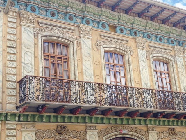 Facade of a builing in Old Town Cuenca