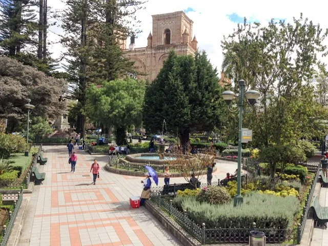 Parque Calderon with the New Cathedral in the background