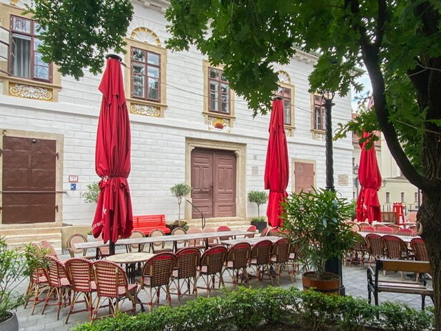 Front of the Red Hedgehog House in Budapest