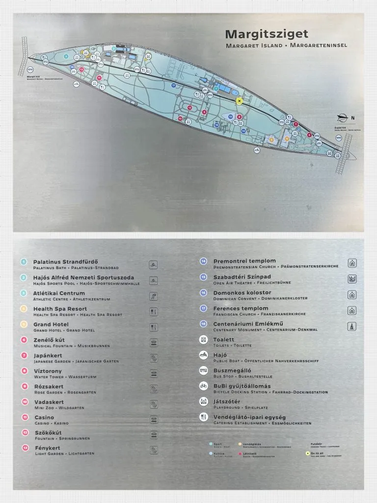 Map of Margaret Island