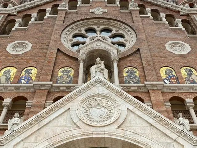 Detail on the front of the Votive Church in Szeged, Hungary