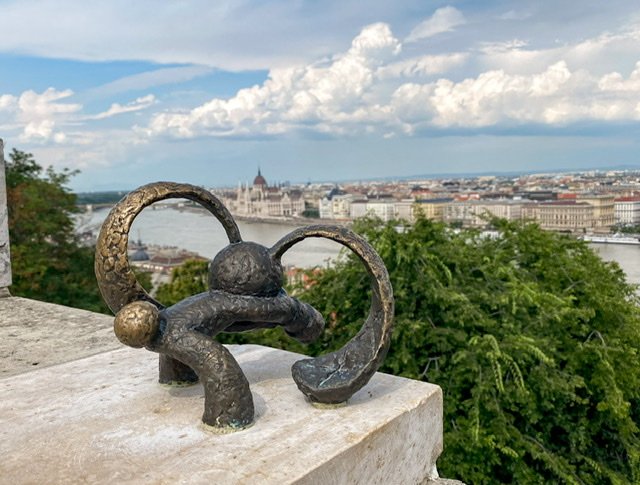 Kolodko’s mini statue “The Checkered-Eared Rabbit” watching over the city