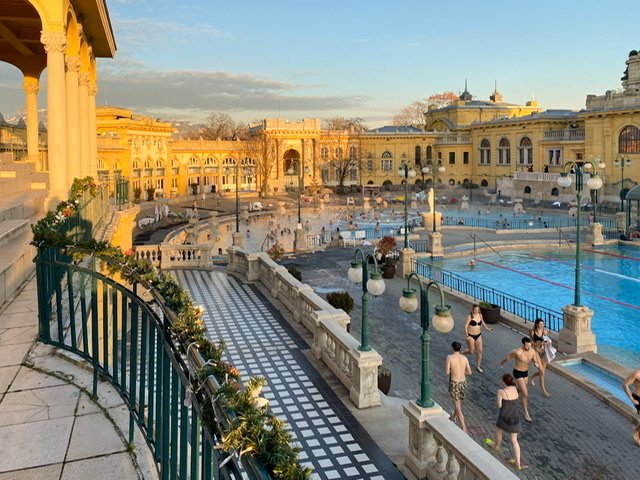 Szechenyi Baths on a winter day