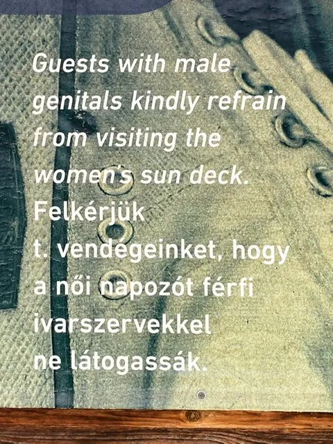 Notice at a sun deck