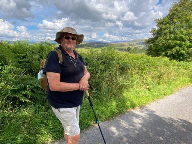 A man hiking on the Dales Way