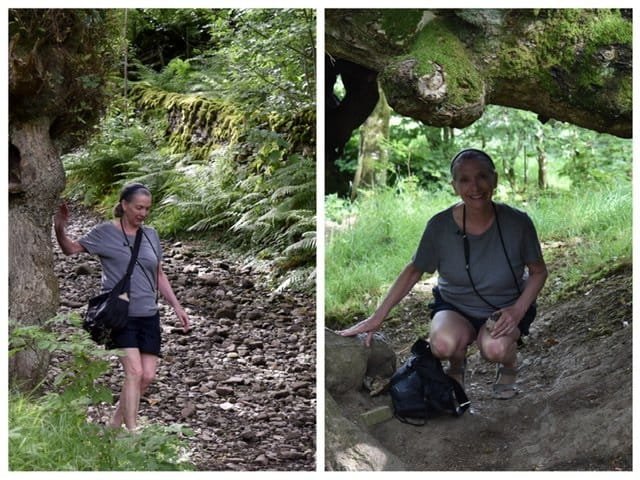 Collage of a woman on a hike