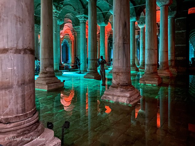 Inside the Basilica Cistern in Istanbul