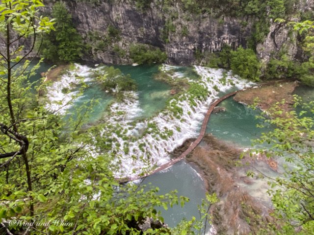 An empty boardwalk at Plitvice Lakes National Park