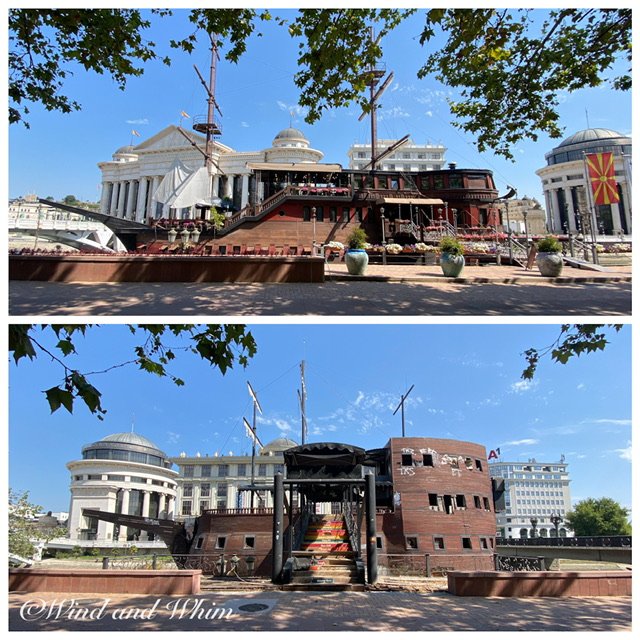 Two pirate ships in Skopje