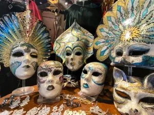 Venetian masks in a store window