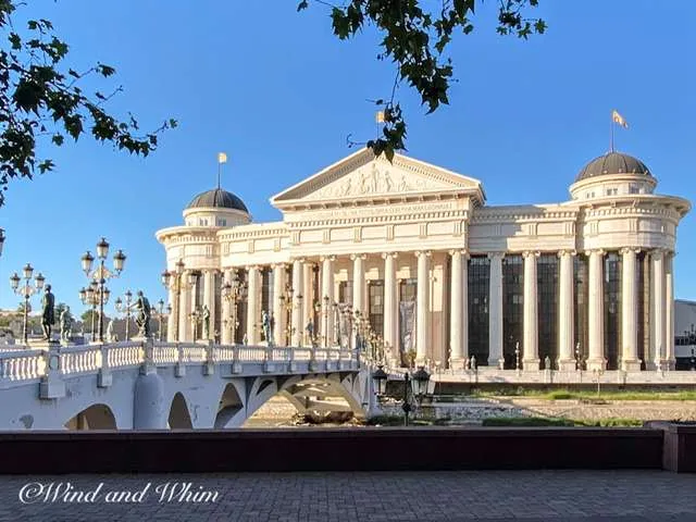 The Archaeological Museum and the Bridge of Civilization in Skopje