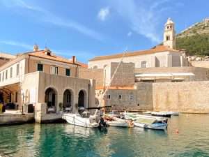 Boats docked in Old Town Dubrovnik