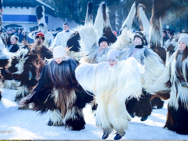 Children dancing in furry costumes