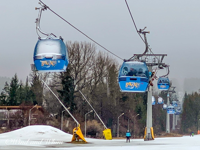 Gondolas and melting snow