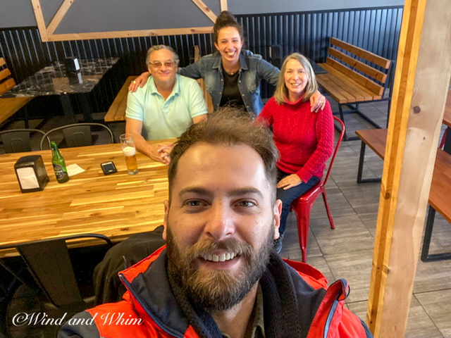 Four people in a restaurant