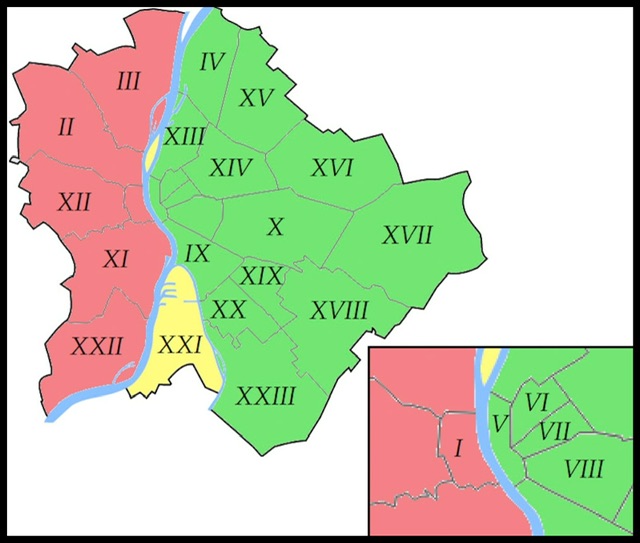 A map of Budapest’s districts by Heizler, CC BY-SA 4.0