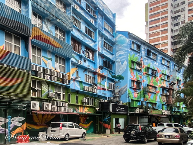 A building covered in art