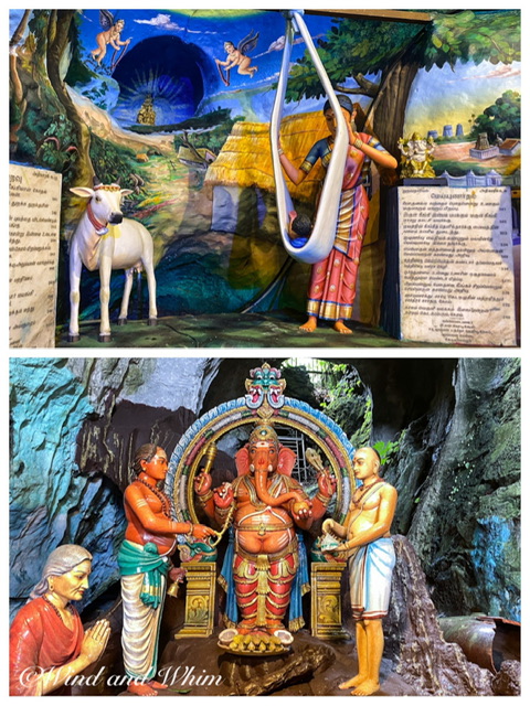 Two tableau of Hindu stories at the Batu Caves