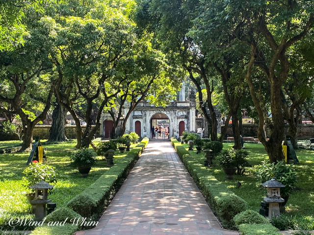 The grounds and a gate at the Temple of Literature