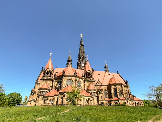 The back of a very large church