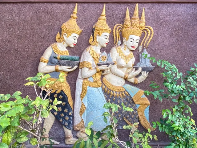 Relief of traditional Cambodian women
