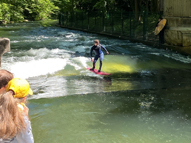 A man surfing