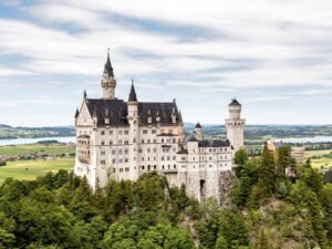 A side view of Neuschwanstein Castle