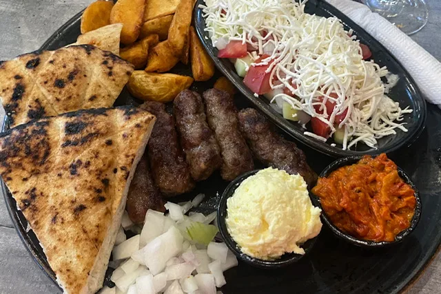 A plate of Serbian food