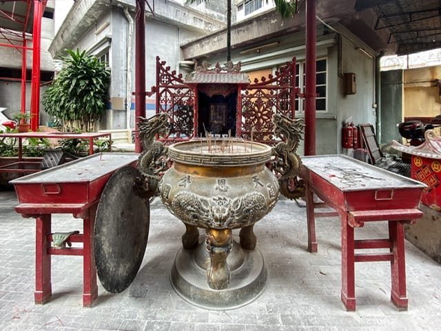 An Asian candle stand