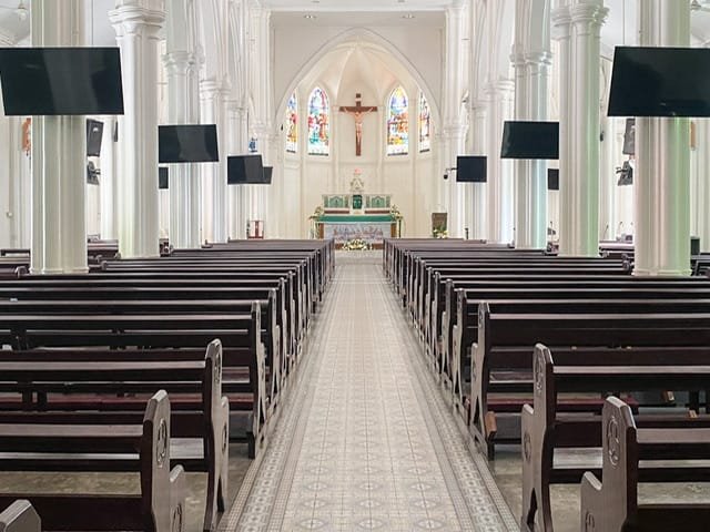The interior of a church