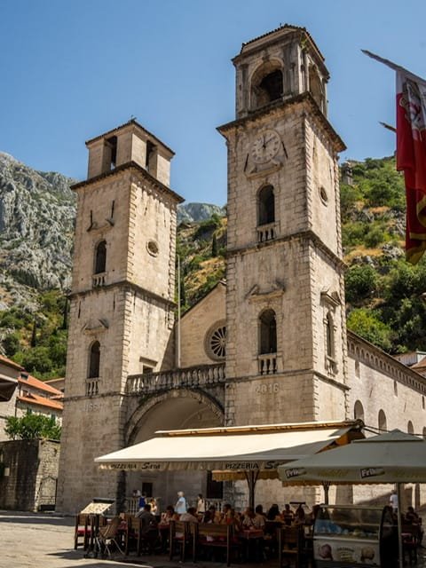 The front of the Cathedral of St. Tryphon