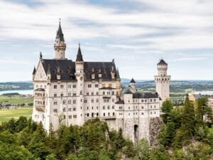 A side view of Neuschwanstein Castle