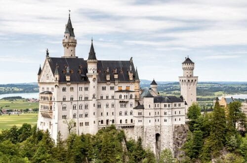 A side view of Neuschwanstein Castle