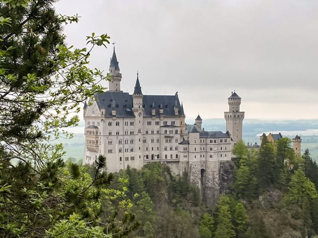 A side view of Neuschwanstein Castle
