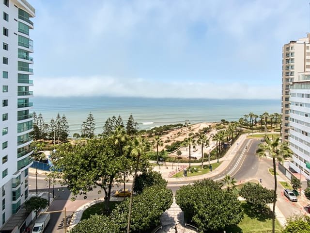 A view of the Pacific Ocean from a 10th-floor apartment