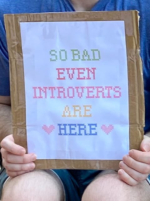 No Kings protest sign reading “So bad even the introverts are here”