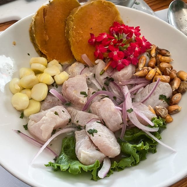 A plate of ceviche